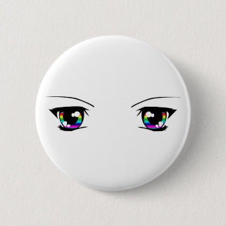Beautiful Rainbow "anime eyes" badge Button