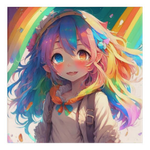 Beautiful Rainbow Anime Girl Acrylic Print