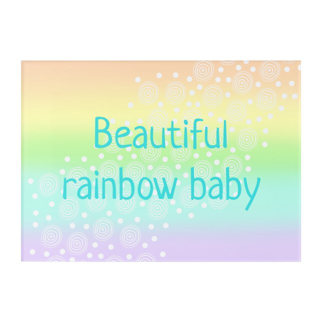 Beautiful Rainbow Baby Acrylic Nursery Wall Art (Front)