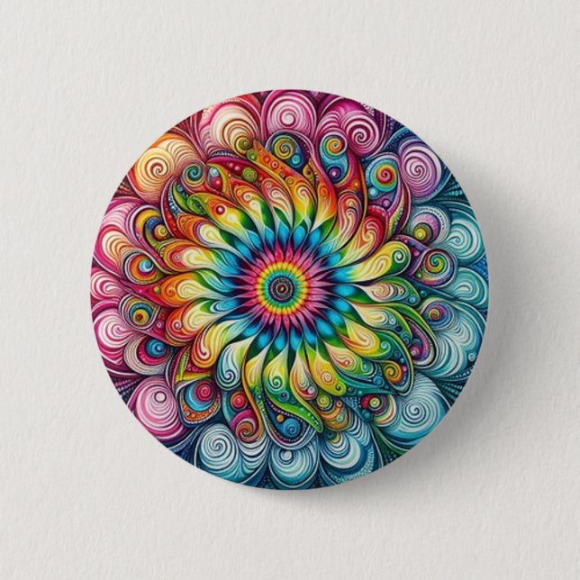 Beautiful Rainbow color Button (Front)