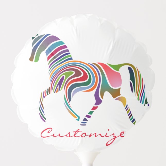 Beautiful Rainbow Color Horse Thunder_Cove Balloon (Front)