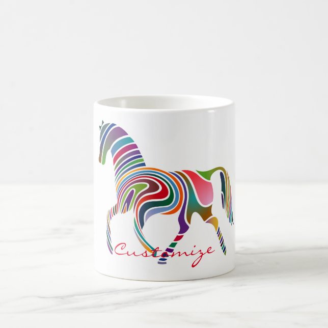 Beautiful Rainbow Color Horse Thunder_Cove Coffee Mug (Center)