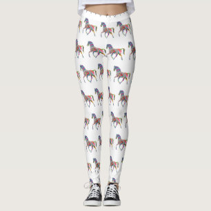Beautiful Rainbow Color Horse Thunder_Cove Leggings