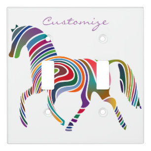 Beautiful Rainbow Color Horse Thunder_Cove Light Switch Cover