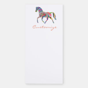 Beautiful Rainbow Color Horse Thunder_Cove Magnetic Notepad