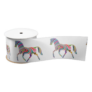Beautiful Rainbow Color Horse Thunder_Cove Satin Ribbon