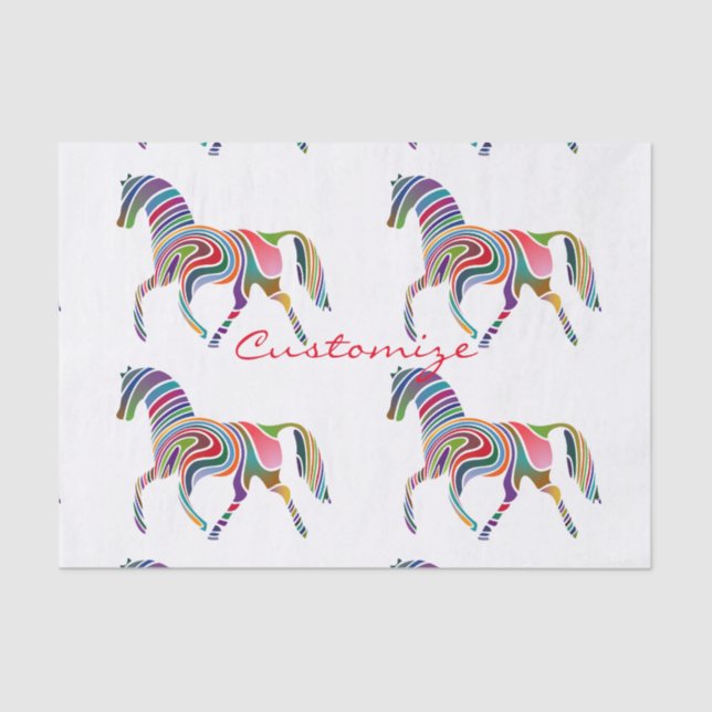 Beautiful Rainbow Color Horse Thunder_Cove Tissue Paper (Front)