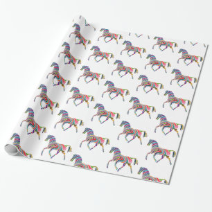 Beautiful Rainbow Color Horse Thunder_Cove Wrapping Paper
