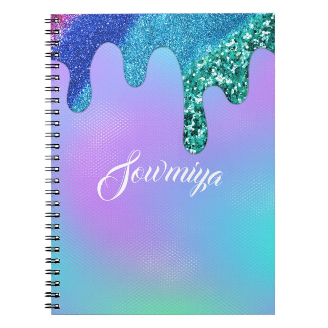 Beautiful rainbow color personalized  notebook (Front)