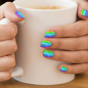 Beautiful Rainbow Colorful Spring Minx Nail Art