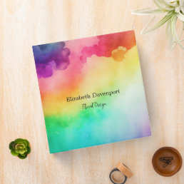 Beautiful Rainbow Colors Abstract Design 3 Ring Binder