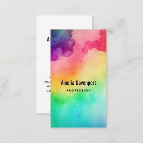 Beautiful Rainbow Colors Abstract Design Business Card