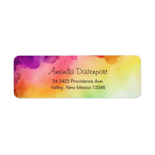Beautiful Rainbow Colors Abstract Design Label