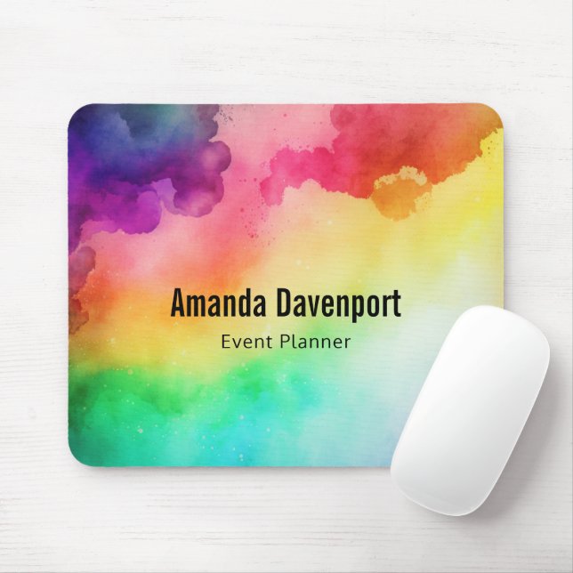 Beautiful Rainbow Colors Abstract Design Mouse Pad (With Mouse)