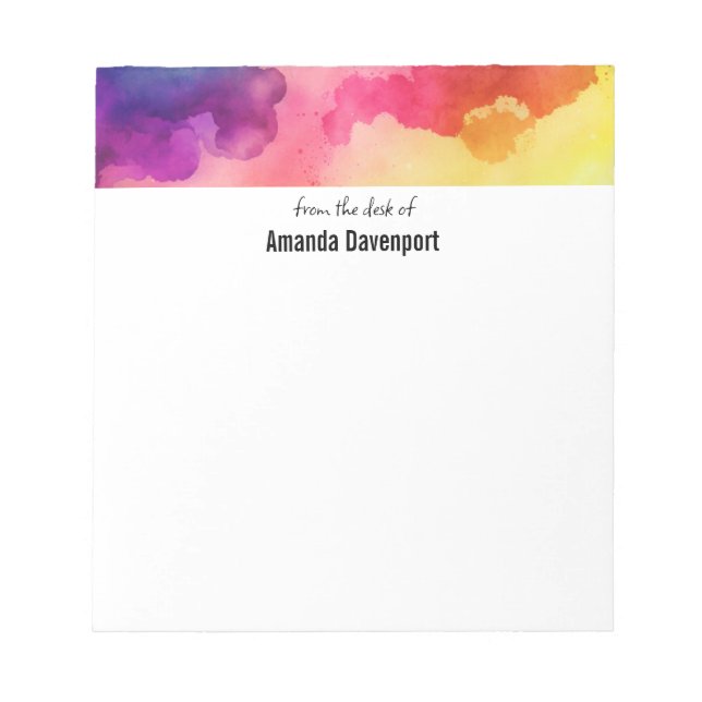  Beautiful Rainbow Colors Abstract Design Notepad (Front)