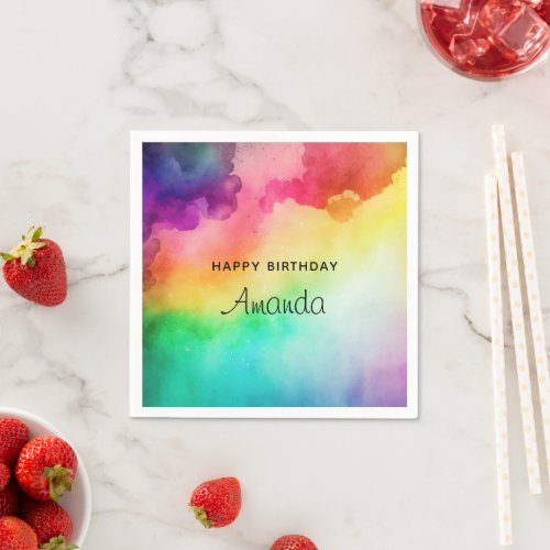 Beautiful Rainbow Colors Abstract Design _  Party Napkins