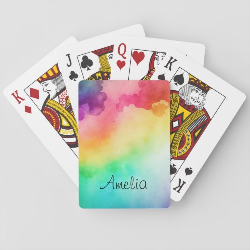 Beautiful Rainbow Colors Abstract Design Playing Cards