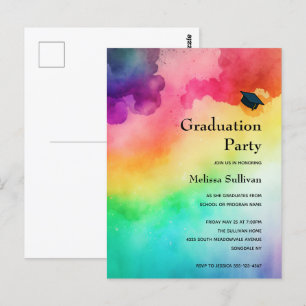 Beautiful Rainbow Colors Abstract Design Postcard