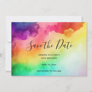 Beautiful Rainbow Colors Abstract Design Save The Date