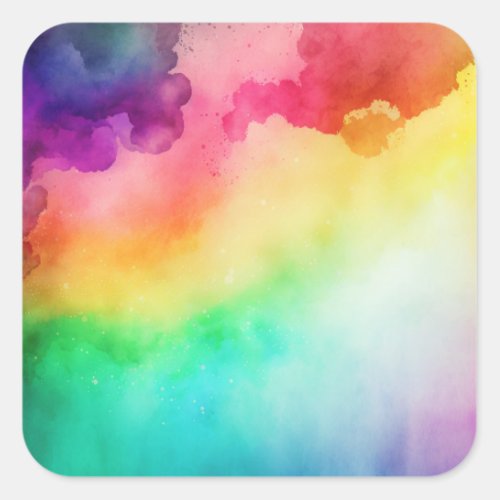 Beautiful Rainbow Colors Abstract Design Square Sticker