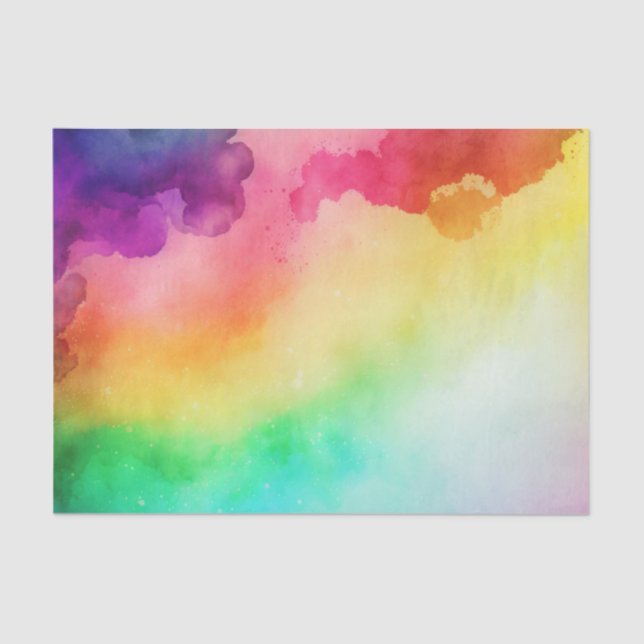 Beautiful Rainbow Colors Abstract Design Tissue Paper (Front)