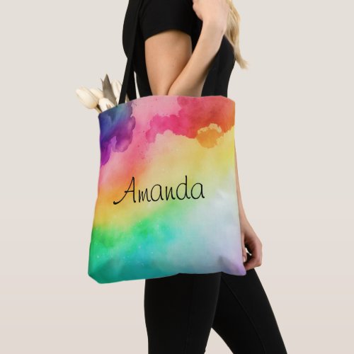 Beautiful Rainbow Colors Abstract Design Tote Bag