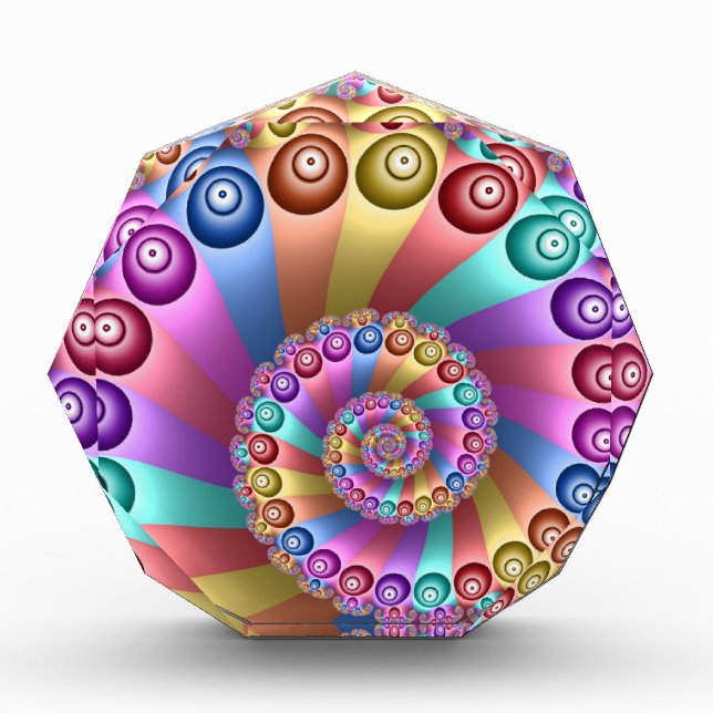 Beautiful Rainbow Colors Abstract Fractal Art Acrylic Award (Front)