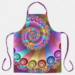 Beautiful Rainbow Colors Abstract Fractal Art Apron