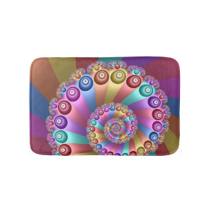 Beautiful Rainbow Colors Abstract Fractal Art Bath Mat