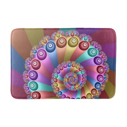 Beautiful Rainbow Colors Abstract Fractal Art Bath Mat