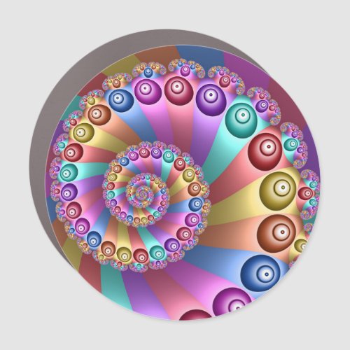 Beautiful Rainbow Colors Abstract Fractal Art Car Magnet