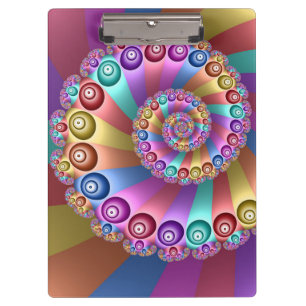 Beautiful Rainbow Colors Abstract Fractal Art Clipboard