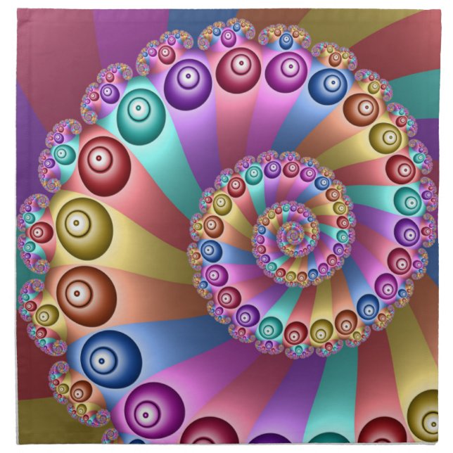 Beautiful Rainbow Colors Abstract Fractal Art Cloth Napkin (Front)