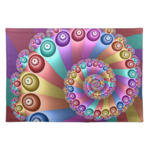 Beautiful Rainbow Colors Abstract Fractal Art Cloth Placemat