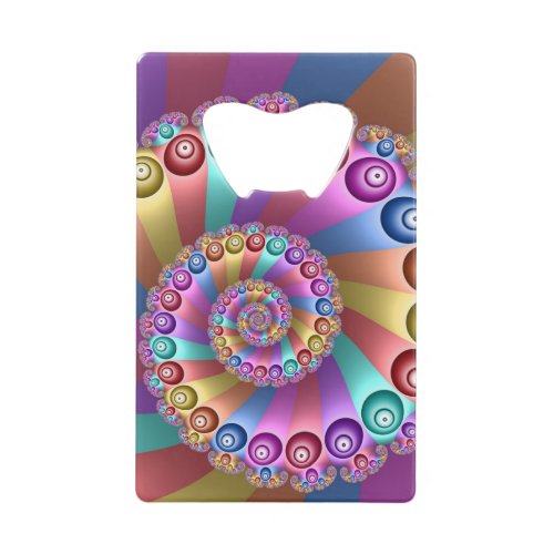 Beautiful Rainbow Colors Abstract Fractal Art Credit Card Bottle Opener