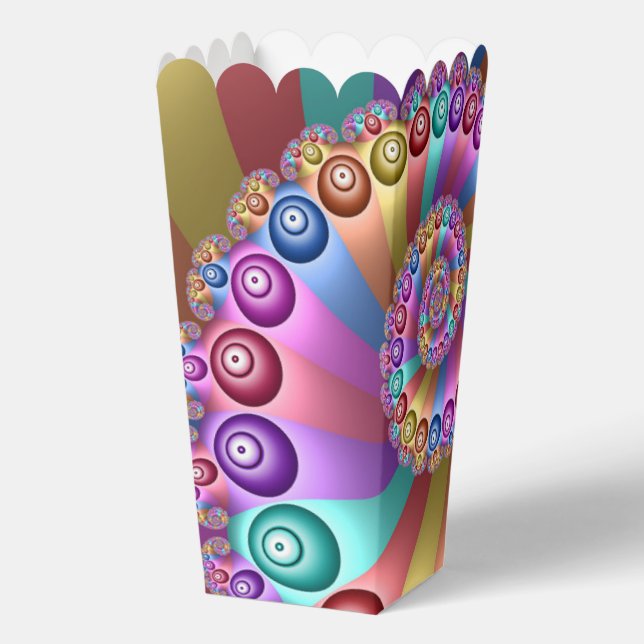 Beautiful Rainbow Colors Abstract Fractal Art Favor Boxes (Back)