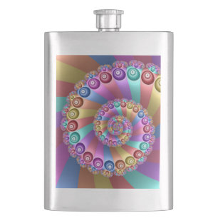 Beautiful Rainbow Colors Abstract Fractal Art Flask