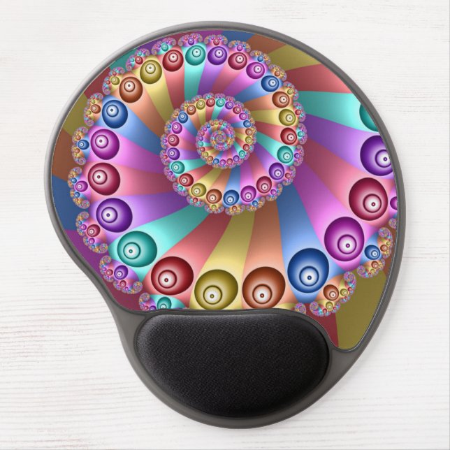 Beautiful Rainbow Colors Abstract Fractal Art Gel Mouse Pad (Front)