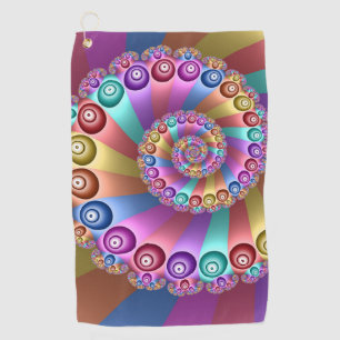 Beautiful Rainbow Colors Abstract Fractal Art Golf Towel