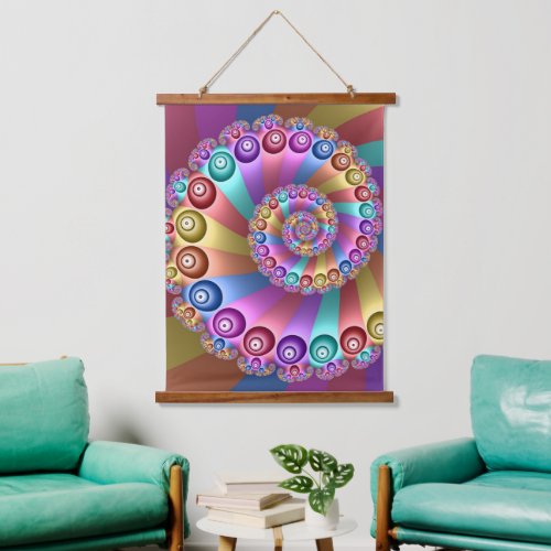 Beautiful Rainbow Colors Abstract Fractal Art Hanging Tapestry