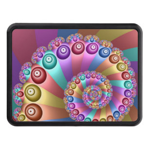 Beautiful Rainbow Colors Abstract Fractal Art Hitch Cover