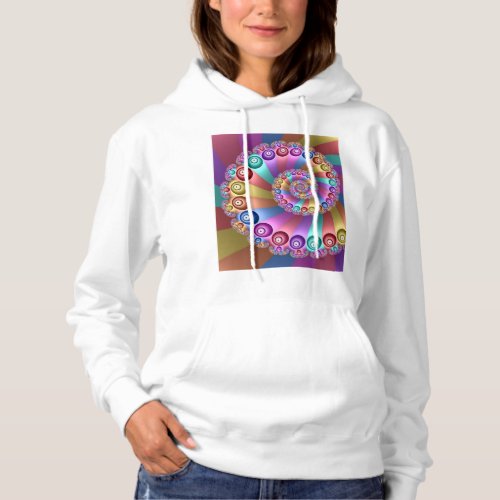 Beautiful Rainbow Colors Abstract Fractal Art Hoodie