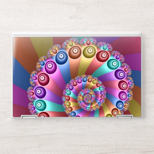 Beautiful Rainbow Colors Abstract Fractal Art HP Laptop Skin