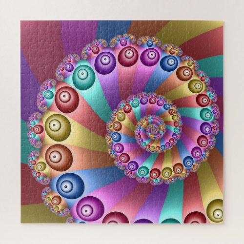 Beautiful Rainbow Colors Abstract Fractal Art Jigsaw Puzzle