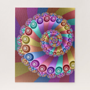 Beautiful Rainbow Colors Abstract Fractal Art Jigsaw Puzzle