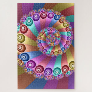 Beautiful Rainbow Colors Abstract Fractal Art Jigsaw Puzzle