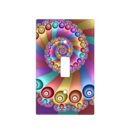 Beautiful Rainbow Colors Abstract Fractal Art Light Switch Cover