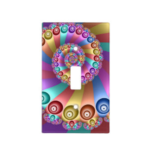 Beautiful Rainbow Colors Abstract Fractal Art Light Switch Cover