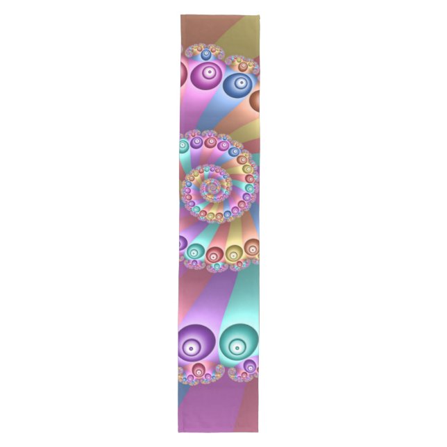 Beautiful Rainbow Colors Abstract Fractal Art Medium Table Runner (Front)