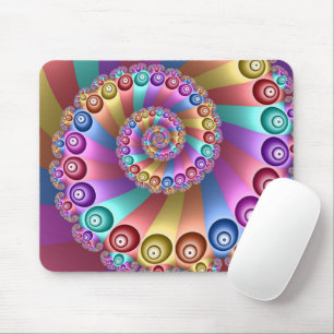 Beautiful Rainbow Colors Abstract Fractal Art Mouse Pad